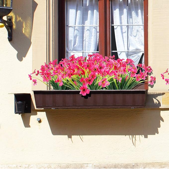 Artificial Plants Greenery, 30 Bundles, UV Resistant Outdoor Flowers