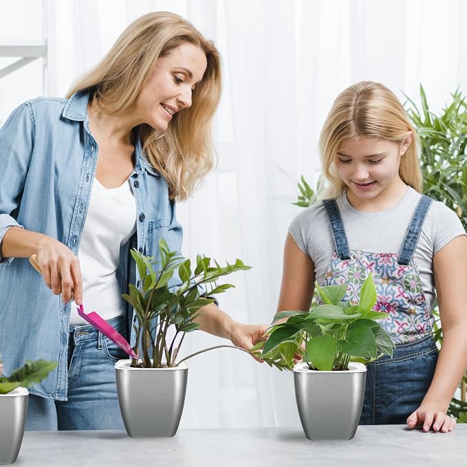 8 Pack 4-inch Plant Pots Indoor Garden Decorative Flower pots Small - Image 4