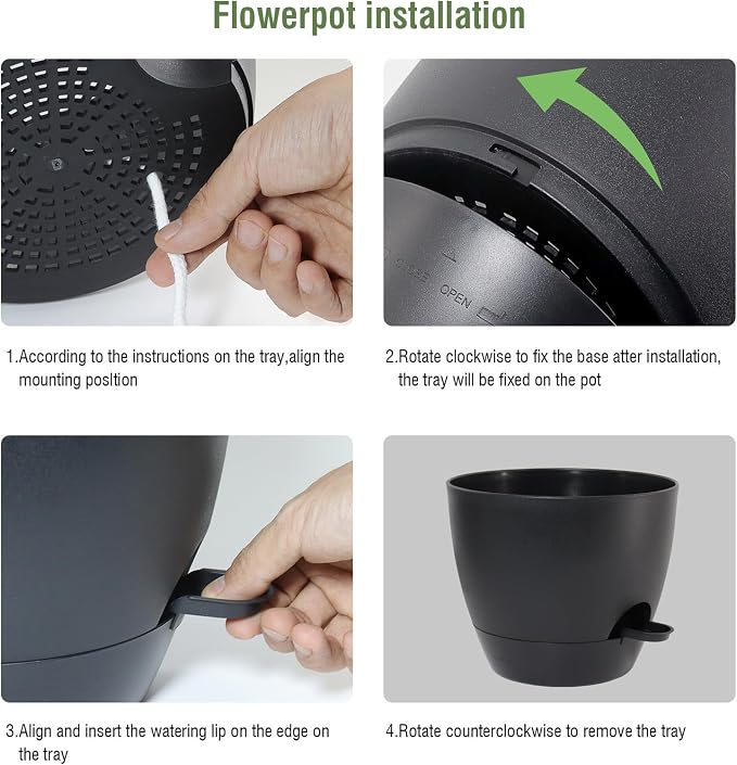 10 inch Self Watering Pots, 2 Pack Plastic Planters - Image 4