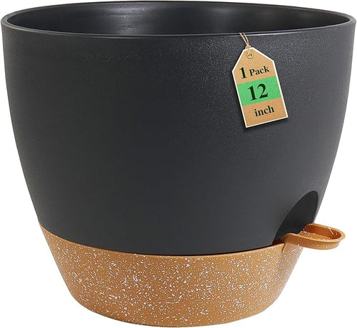 12 inch Large Self Watering Pots, Flower Plant Pots by WSMKSZ