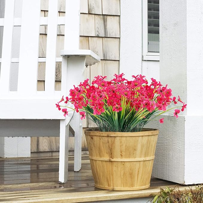 Artificial Plants Greenery, 30 Bundles, UV Resistant Outdoor Flowers