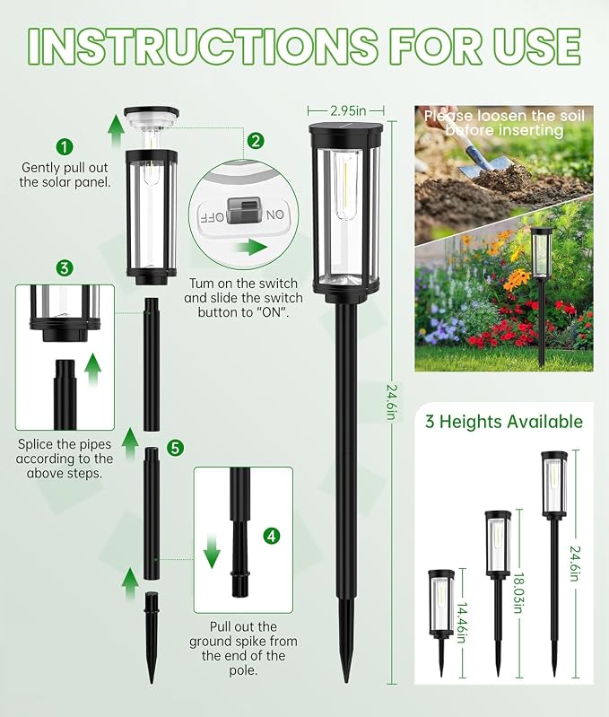 Bright Solar Pathway Lights Outdoor, 8 Pack Solar Garden Lights - Image 8