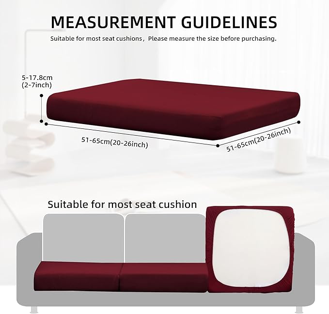 Cushion Covers, 14-Pack Stretch Fit Patio Cushion Covers in Claret
