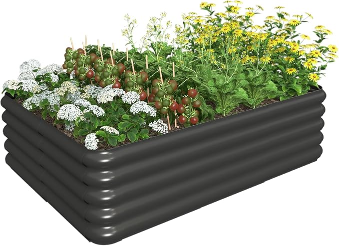 4.3x3.0x1.0ft Raised Garden Bed Kit, Rustproof PP Material Garden Box, Flower by Sprimden