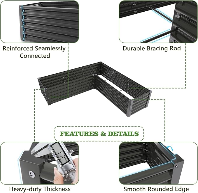 A ANLEOLIFE 8-Pack 4X4X1.5ft & 74x74x18in Deep Root Galvanized Raised Garden - Image 7