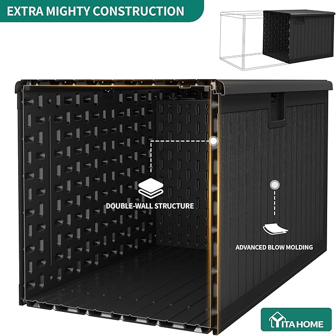 Deck Box 150 Gallon Black Resin Outdoor Storage