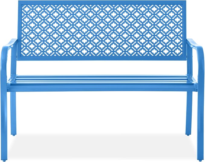 Best Choice Products Outdoor Bench 2-Person Metal Steel Benches Furniture by BestChoiceProducts