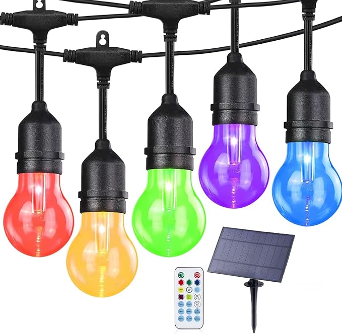String Lights Solar Powered Outdoor 35 FT with 8 Colors and 6 Modes
