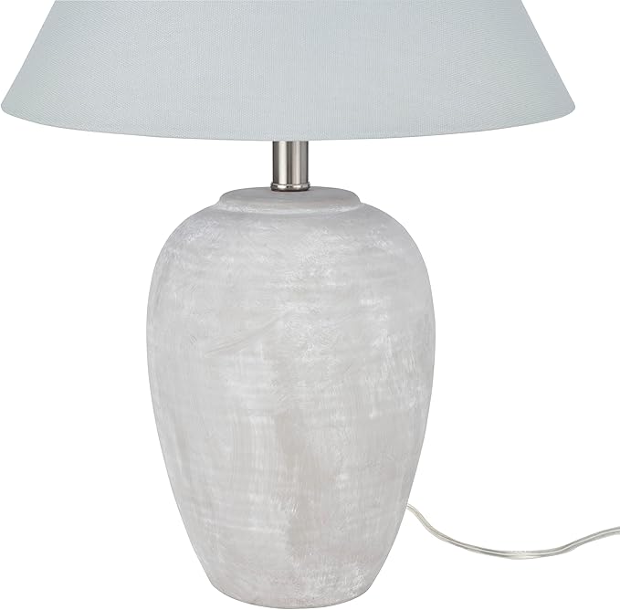 Table Lamp with Gray Distressed Ceramic Base, 23 Inch Height