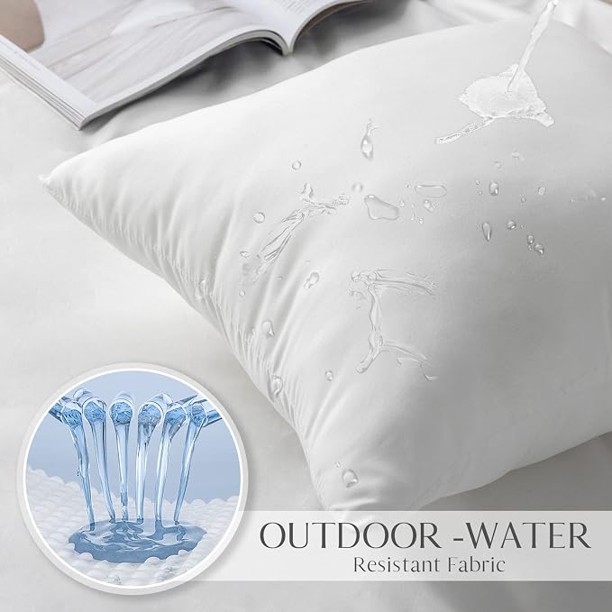 Ashler Outdoor Pillows, 18 x 18 Pillow Inserts Set of 4, Waterproof Throw - Image 4