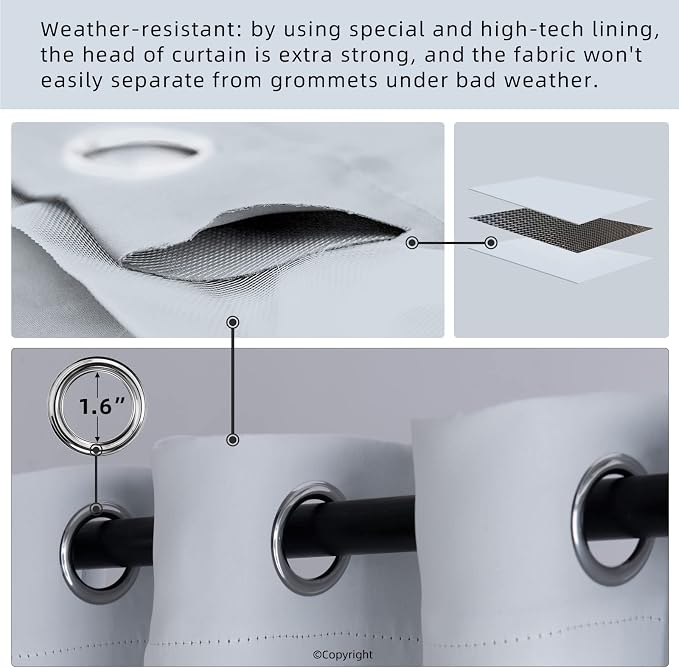 Outdoor Indoor Curtains W84 x L108 - Image 3