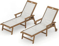 LUE BONA Chaise Lounge Chair Outdoor Set of 2, HDPS and HDPE Wicker Chaise by LUEBONA