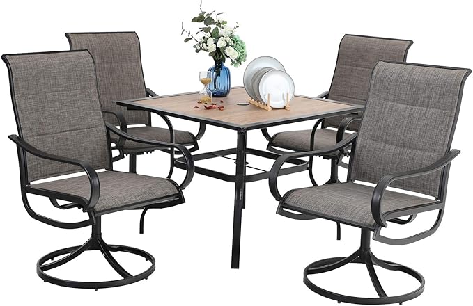PHI VILLA 5 PCS Patio Dining Set by PHIVILLAThepioneerofcomfortablehouseholdsupplies
