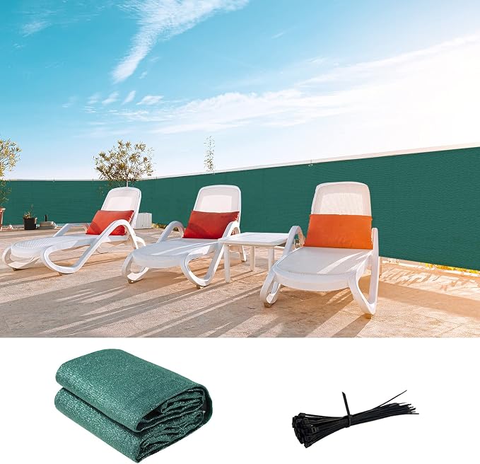 LOVE STORY Custom Size 3'x23' Dark Green Balcony Privacy Screen, UV Block by LOVESTORY