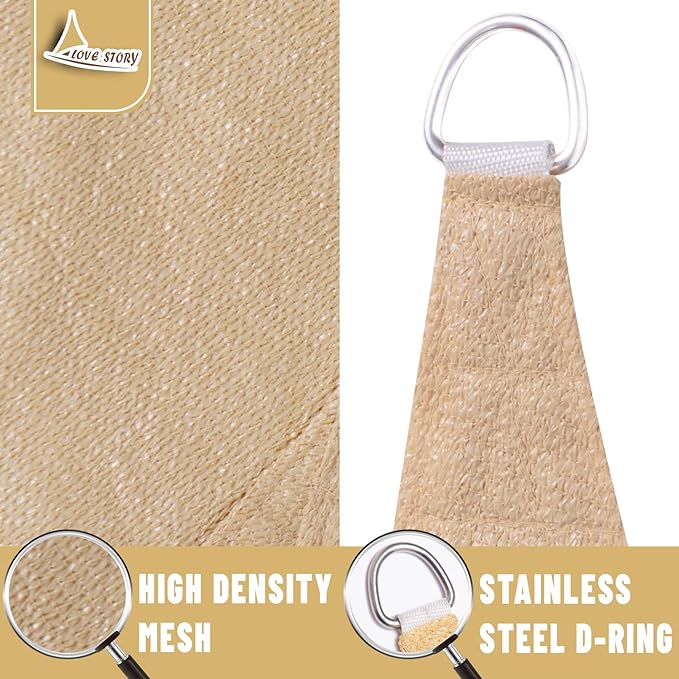 LOVE STORY Custom Size 14'x24' Sand Sun Shade Sail Rectangle UV Block Canopy - Image 5