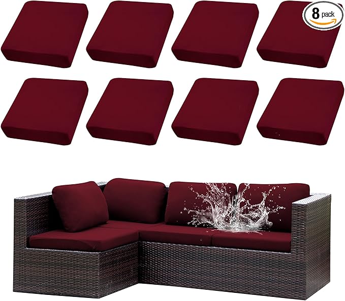 Cushion Covers Set, Stretch Polyester Spandex Covers for Patio Furniture