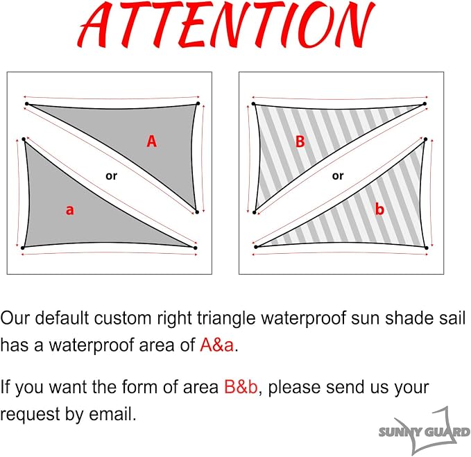 SUNNY GUARD Waterproof Sun Shade Sail 9'x12'x15' Sand Right Triangle UV Block - Image 2
