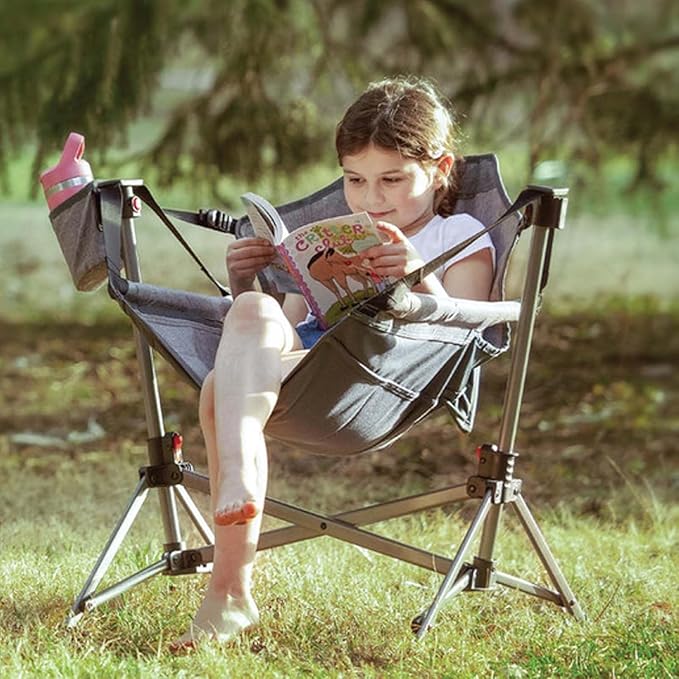 BusyBee Hammock Camping Chairs for Kids, Folding Kids Chair - Image 2