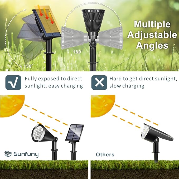 Solar Spotlights Outdoor for Flag Pole, Bright 7-LED Solar Spot Lights - Image 4