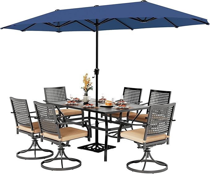 PHI VILLA 7 Pieces Outdoor Dining Set by PHIVILLAThepioneerofcomfortablehouseholdsupplies