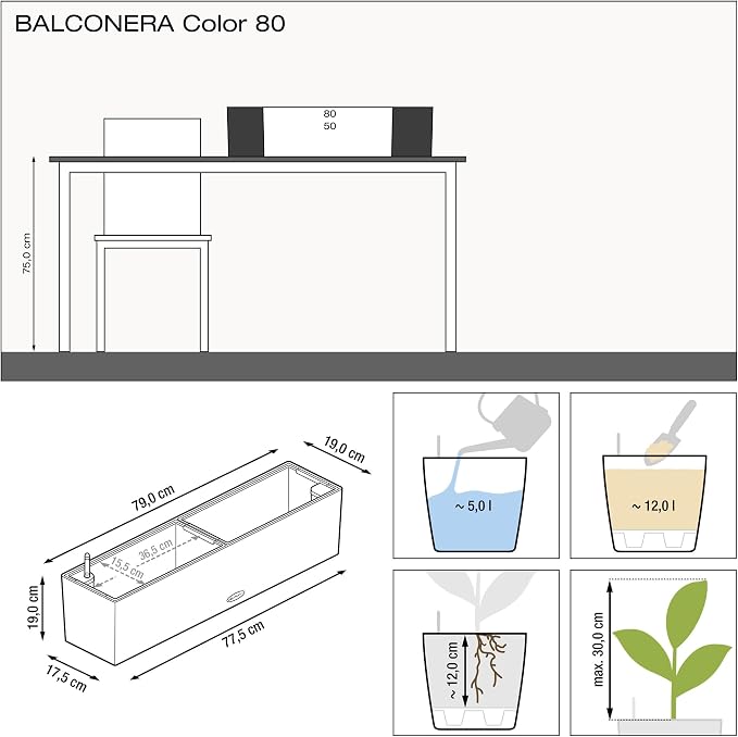 Lechuza 15683 Balconera Color 80 Self-Watering Planter - Image 3