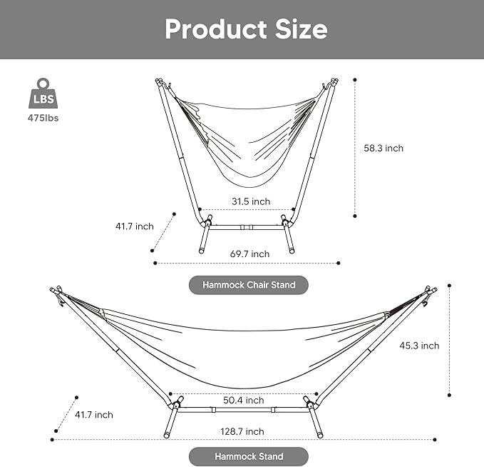 SUNCREAT 2-in-1 Convertible Double Hammocks 2 Person Heavy Duty, Large Patio - Image 7