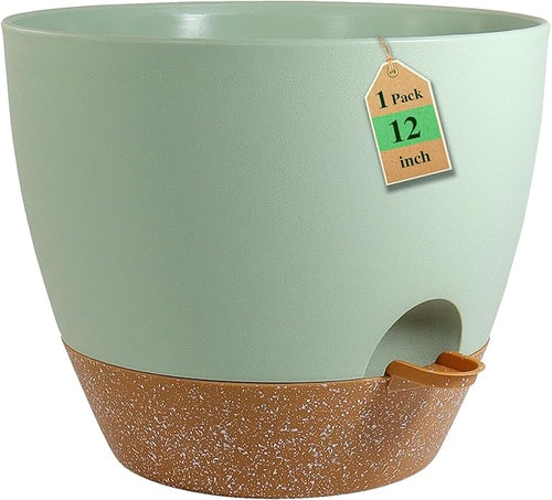 12 inch Large Self Watering Pots, Flower Plant Pots by WSMKSZ