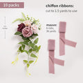 Artificial Pew Flowers Set of 10 in Mauve with Roses for Chairs