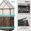 Garden Storage Shed with Metal Frame, Adjustable Shelves, Dark Brown