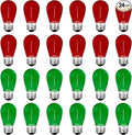 S14 Colored LED String Light Bulbs, E26 Medium Screw Base by Meconard