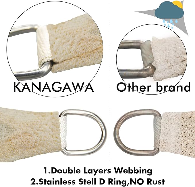KANAGAWA 7'X12' Cream Custom Size Sun Shade Sail Rectangle UV Block Canopy Cover - Image 5