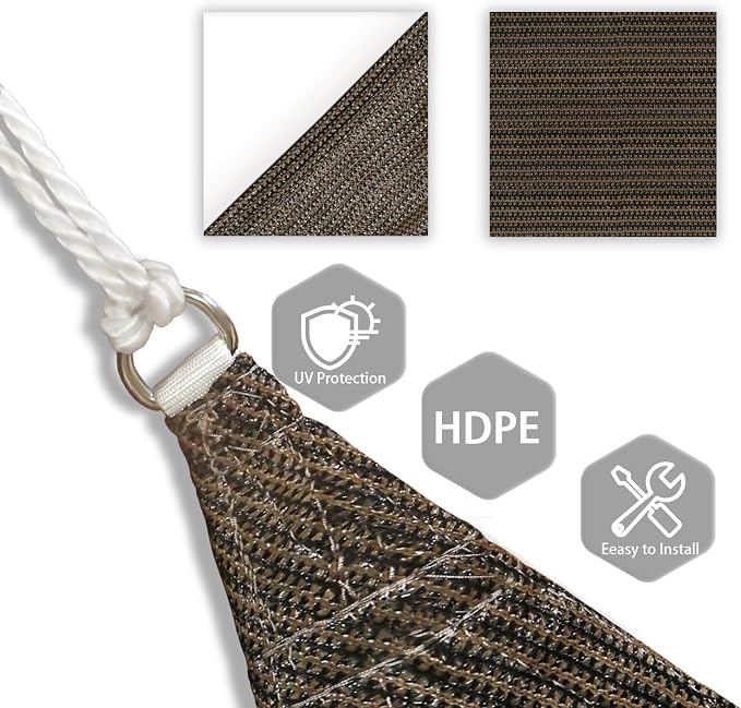 Patio Paradise 15' x 15' x 15' Sun Shade Sail Triangle Canopy Shade Cloth - Image 3