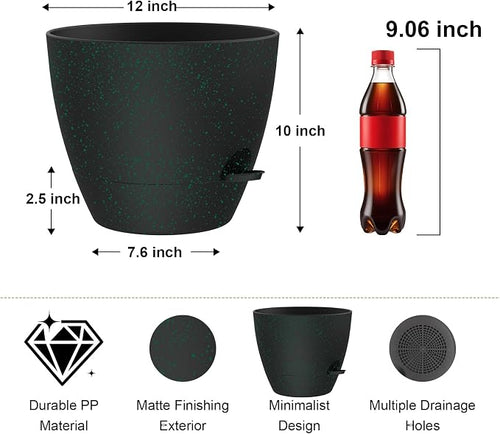 12 Inch Large Self Watering Pots, Flower Pots - Image 2