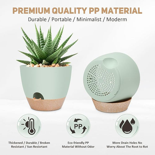 12 inch Large Self Watering Plant Pots, Flower Pots Planters - Image 2