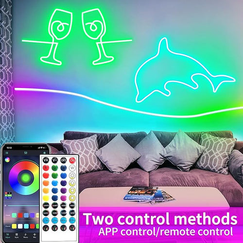 100ft LED neon Lights with Remote APP Control IP65 Waterproof Flexible Neon LED - Image 2