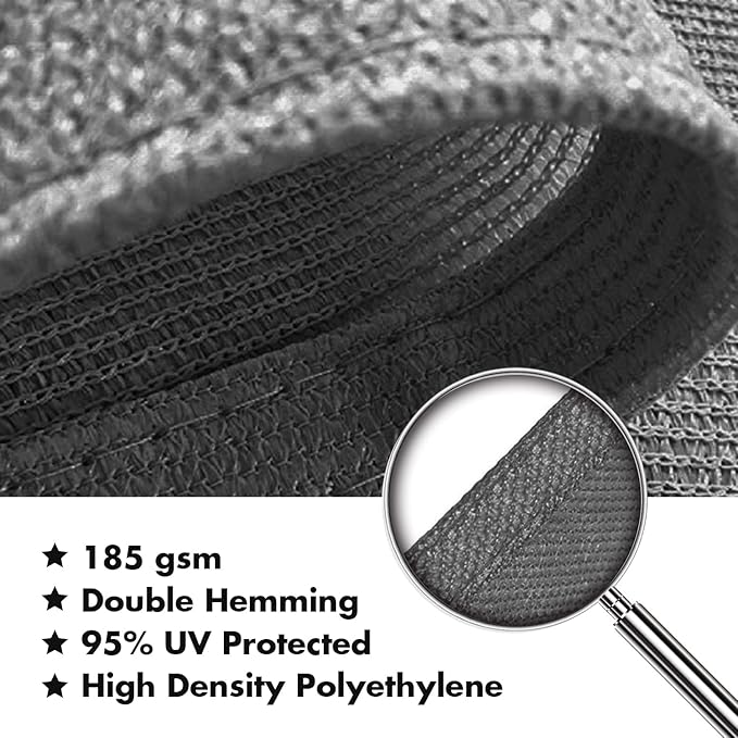 KANAGAWA 10'X20' Dark Gray Custom Size Sun Shade Sail Rectangle UV Block Canopy - Image 4