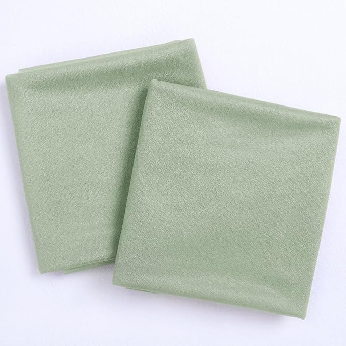 Outdoor Curtains: Sage Green Sheer Chiffon Arch Drapes, 2 Panels, 29 x 20 Ft