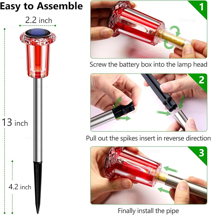 Valentine's Day Solar Lights Outdoor Decorations 10 Pack Candy Color LED - Image 5