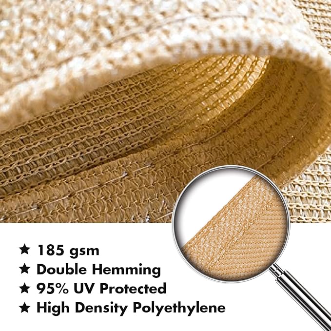 KANAGAWA 12'X24' Sand Custom Size Sun Shade Sail Rectangle UV Block Canopy Cover - Image 4