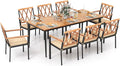 Tangkula 9-Piece Patio Dining Set, Outdoor Acacia Wood Dining Table by TANGKULA