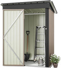 Storage Shed 5 x 3 ft. Metal Utility Shed with Lockable Door, Brown