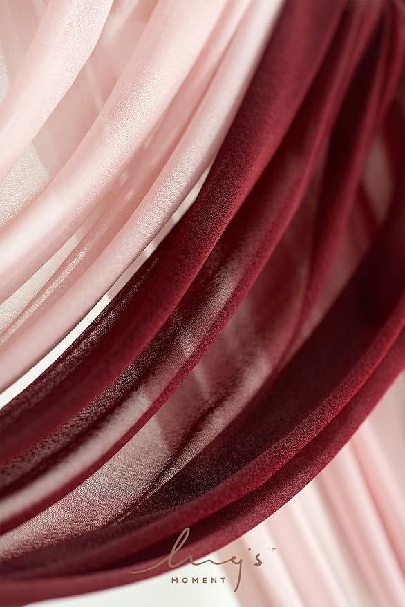 Artificial Flowers Wedding Arch Kit in Marsala and Blush with Drapes
