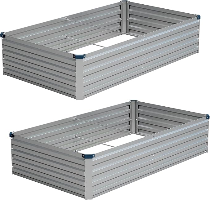 Vengarus 6x3x1FT Galvanized Raised Garden Bed Kit, Outdoor Metal Planter Box by Vengarus