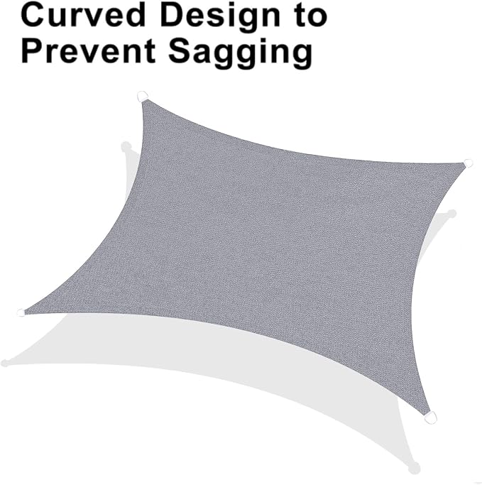 LOVE STORY Custom Size 16'x18' Silver Grey Sun Shade Sail Rectangle UV Block - Image 6