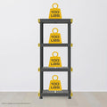 BLACK & YELLOW 4-Tier Heavy Duty Plastic Storage Shelves that Support up to - Image 3
