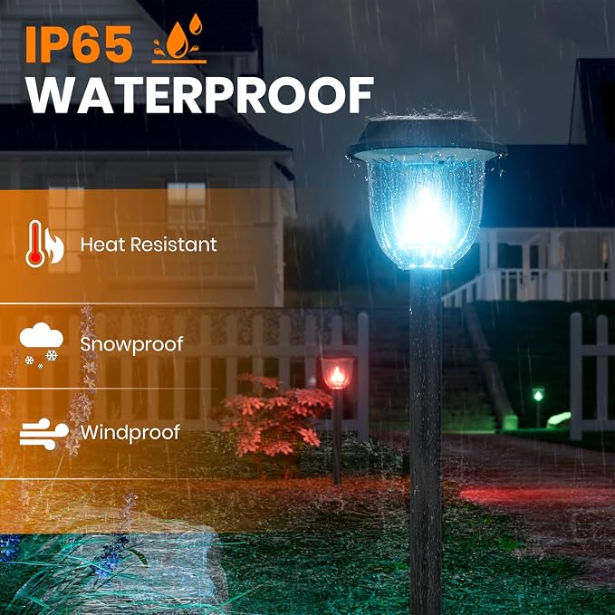 AOSEA Christmas Solar Pathway Lights Outdoor Waterproof, Solar Powered Garden - Image 7