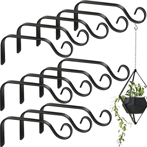 12 Pack Hanging Plant Bracket 7.3 Inches Metal Hook Decorative Straight Hanger by Chumia