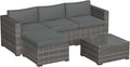 5 Piece Outdoor Patio Sectional Furniture Set, Weather Resistant Rattan Outside by MayinColor