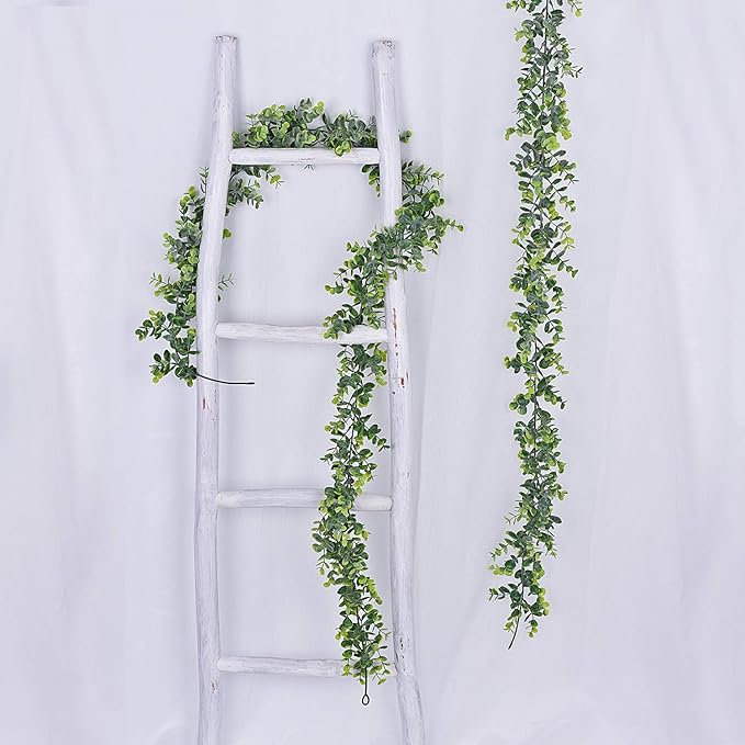 Grey Green Artificial Eucalyptus Garland, 6 Strands, 6 Feet Long