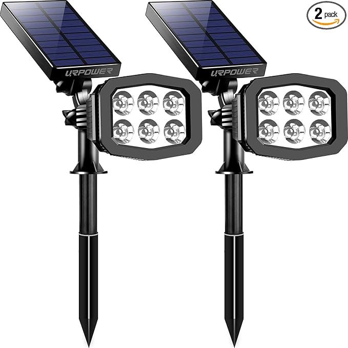 URPOWER Solar Lights Outdoor 2-in-1 Waterproof Solar Spotlight Auto On/Off Wall by URPOWER